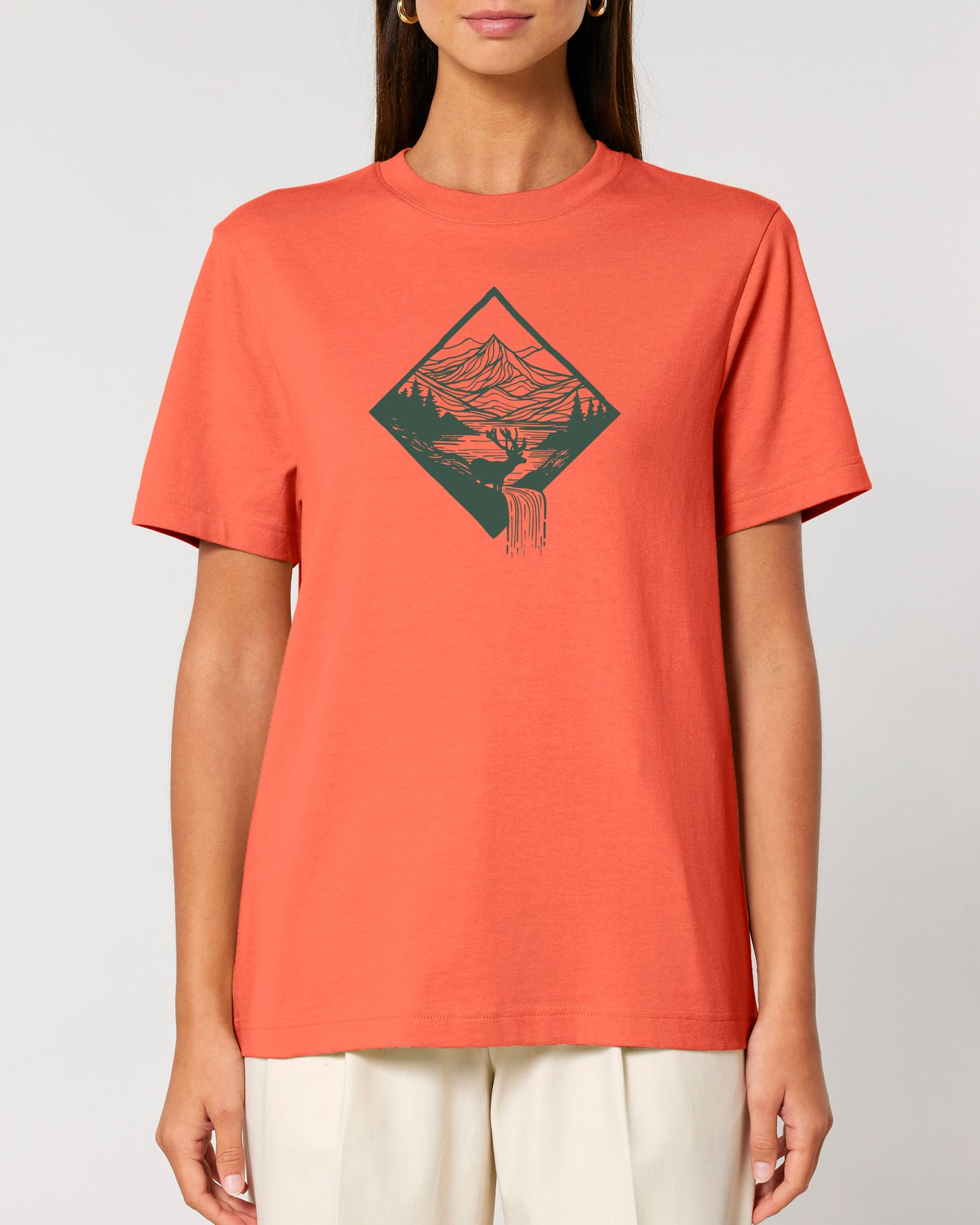 T-Shirt mit Berghirsch für Mann und Frau