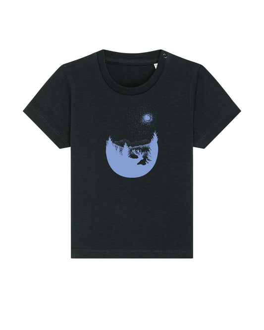 T-Shirt mit Hirsch in der Nacht für Baby