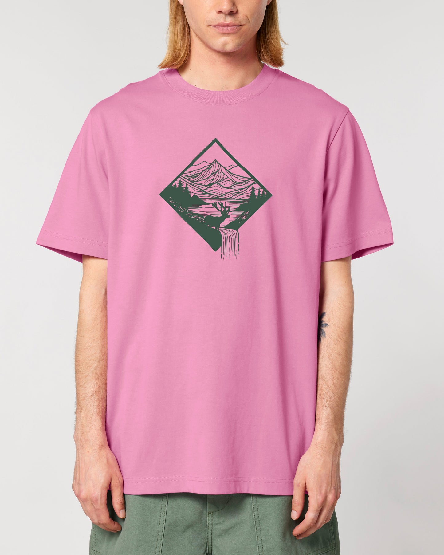 T-Shirt mit Berghirsch für Mann und Frau