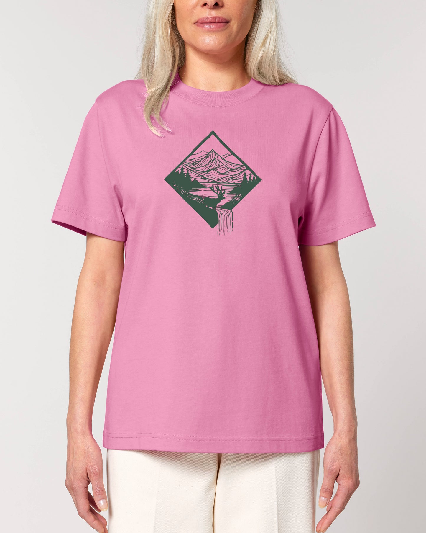 T-Shirt mit Berghirsch für Mann und Frau