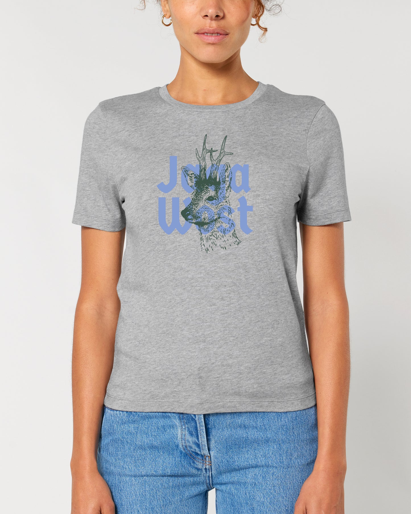 T-Shirt mit Rehbock und Logo für Damen