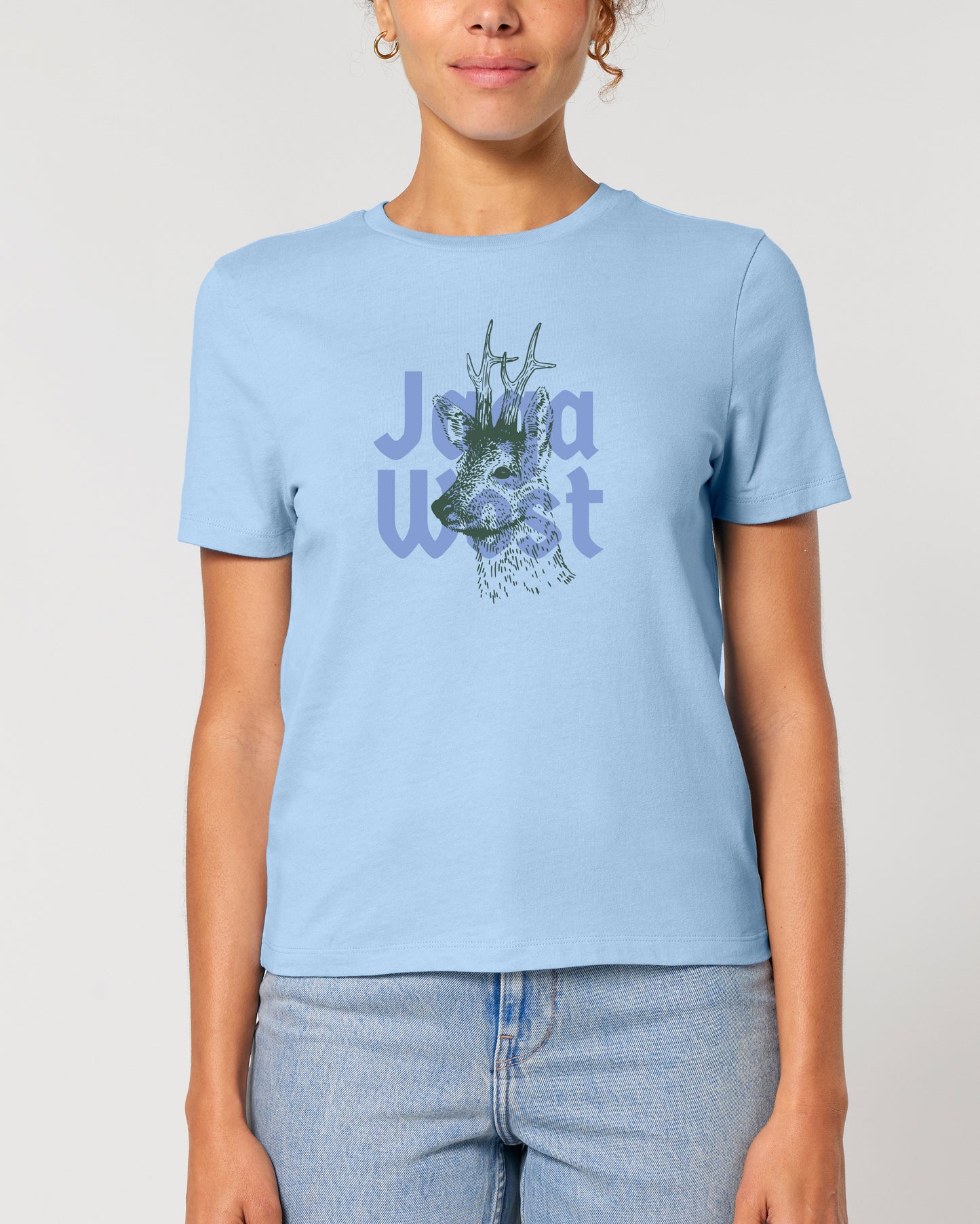 T-Shirt mit Rehbock und Logo für Damen